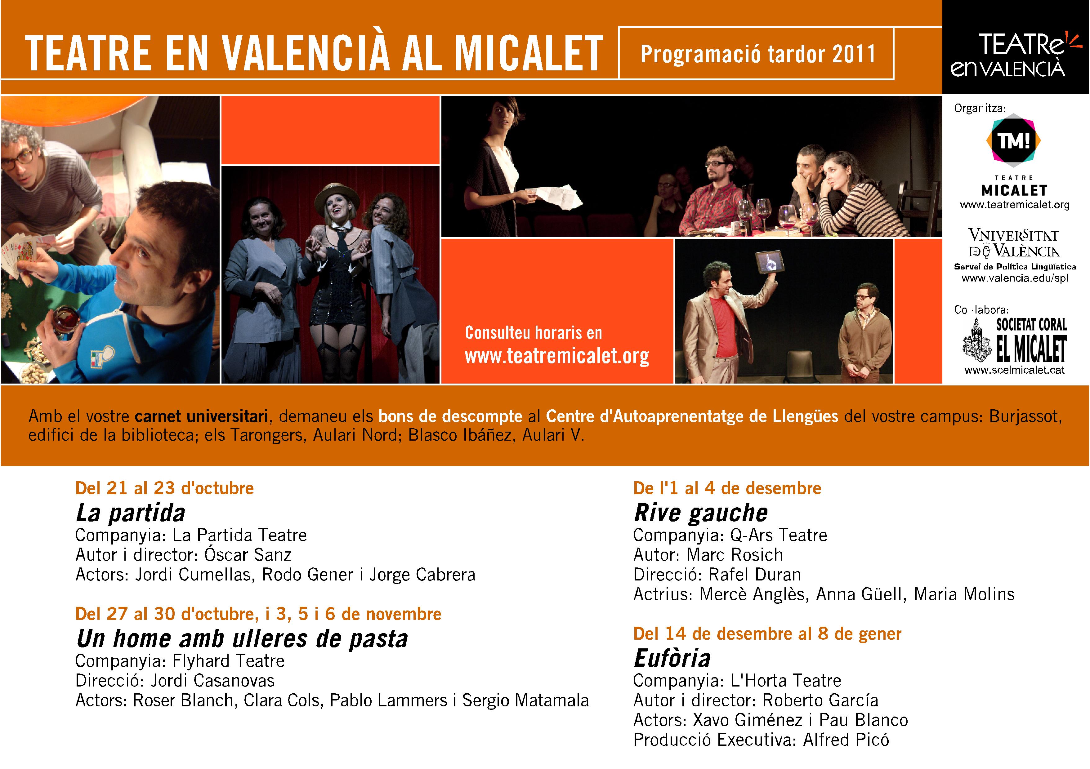 Micalet Theatre's autumn programme