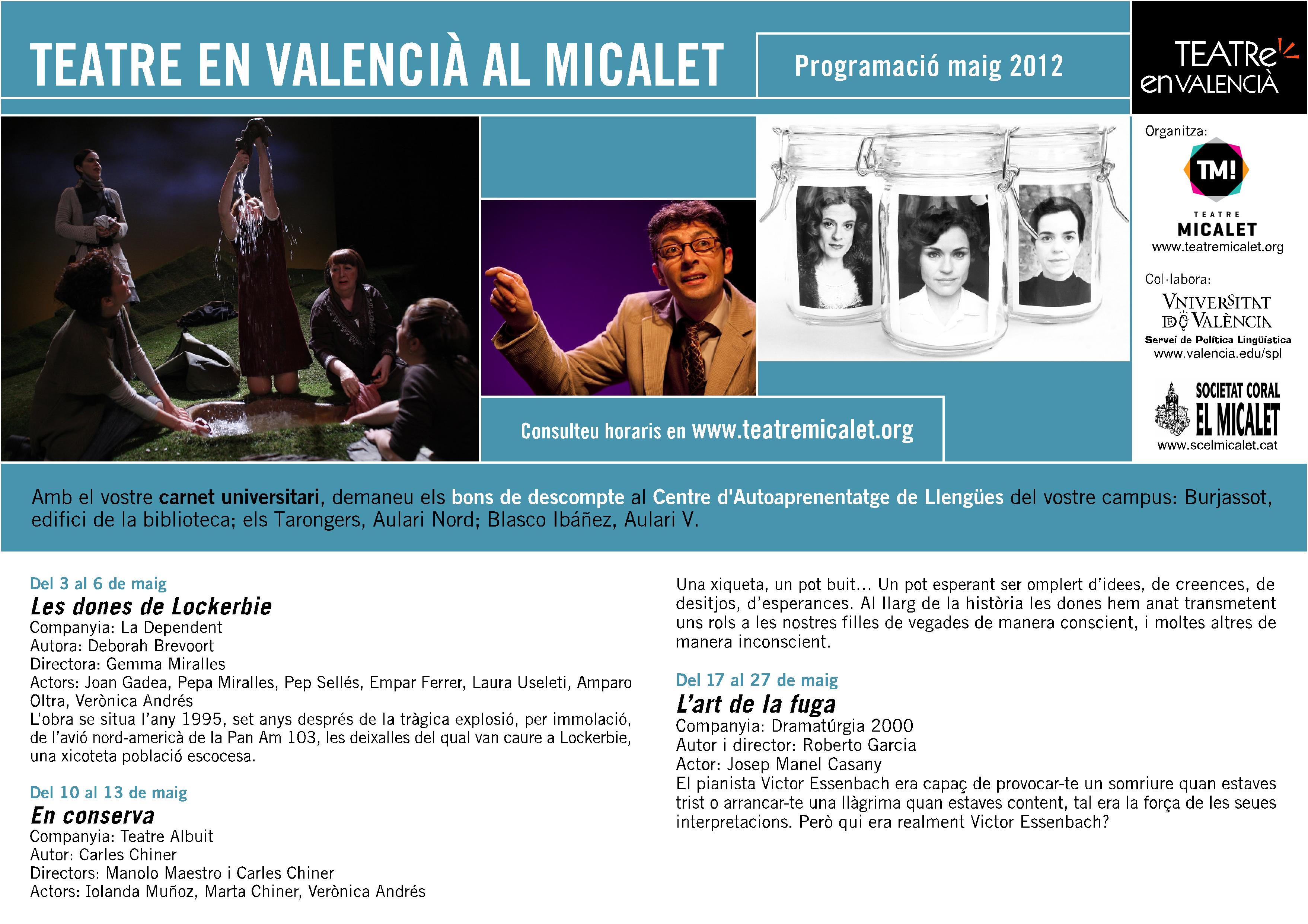 Teatre en valencià al Micalet