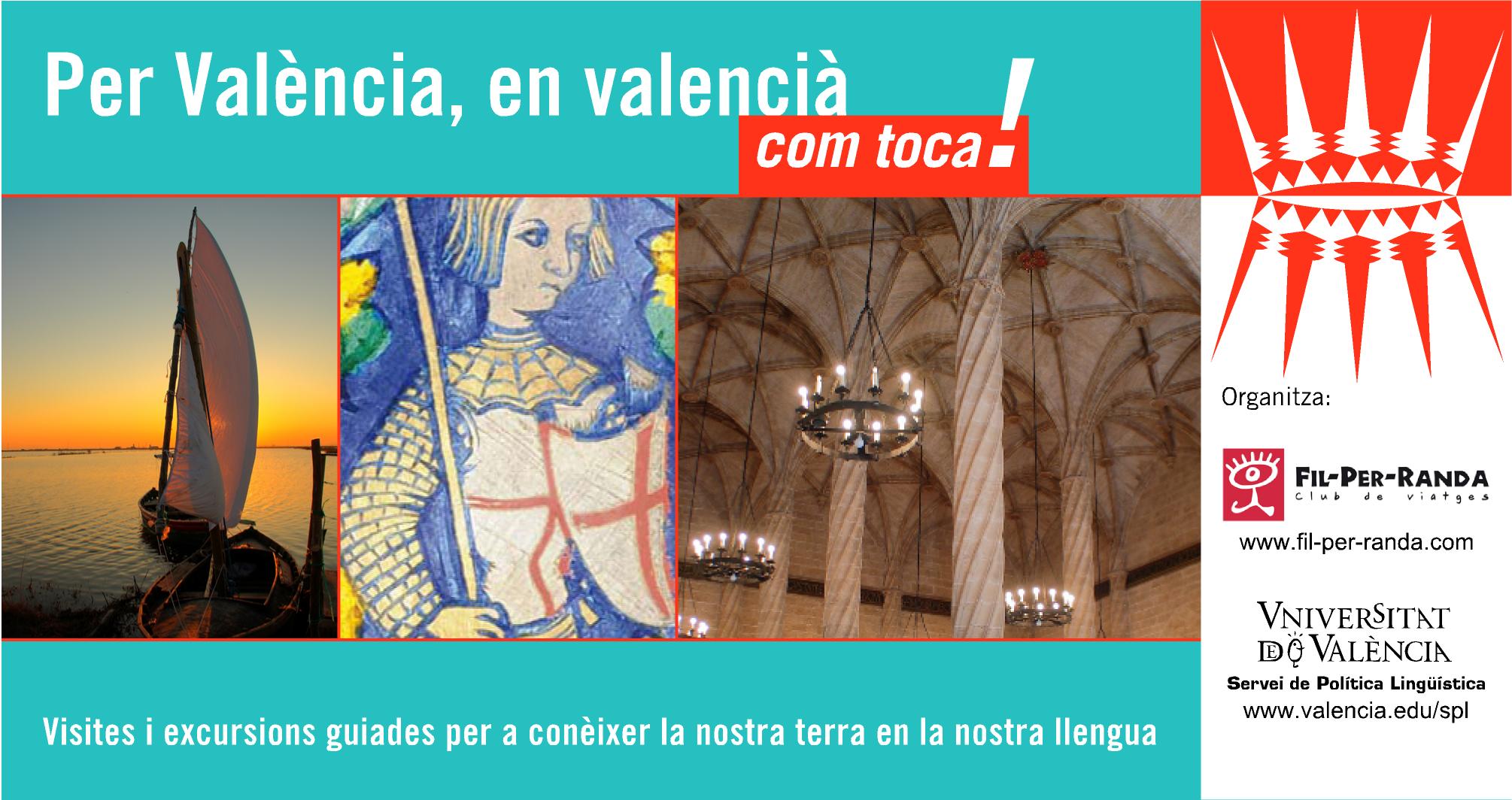 Cartel de las visitas y excursiones guiadas en valenciano